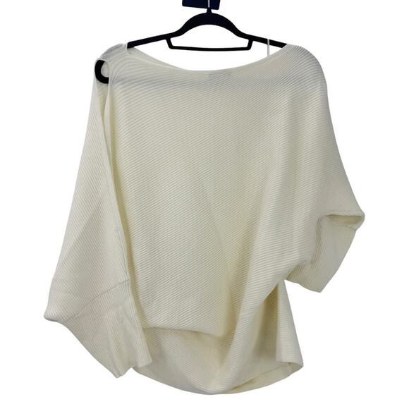 Reiss Asymmetric Drape Knitted Pullover Lorna Top Mink Ivory Size XS NWT - Picture 7 of 11
